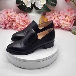 Nine West Black Lightning Leather Loafer Sz 7.5